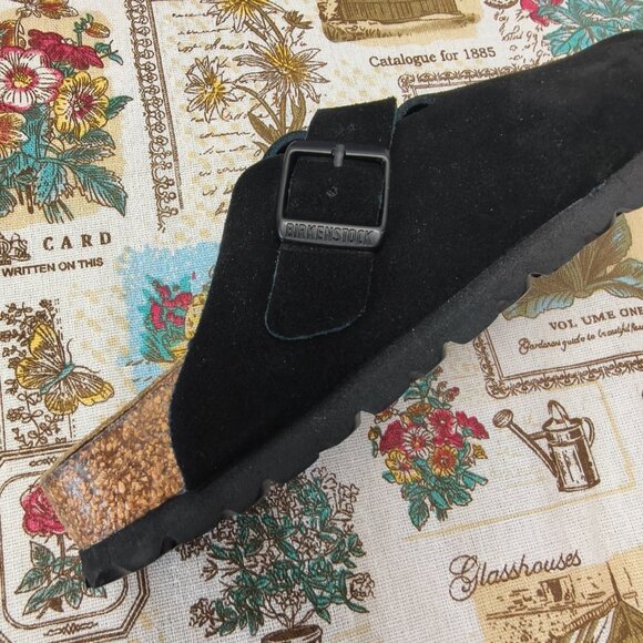 👑POSH NWT Women's Black Suede Birkenstock Boston Shoes - Narrow Fit - Picture 5 of 5